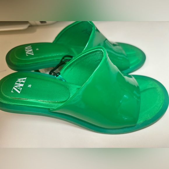 Zara green kitten heel sandal size 36 US 6 - Picture 7 of 7